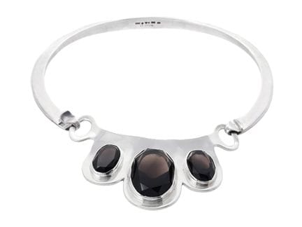 BENGT LILJEDAHL, collar, plata de ley, cuarzo ahum