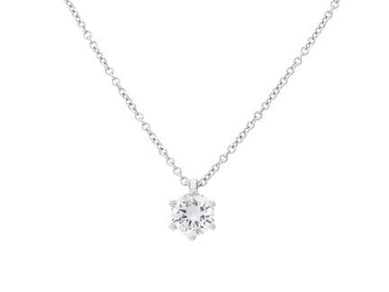 COLGANTE SOLITARIO CON CADENA, oro blanco de 18 qu