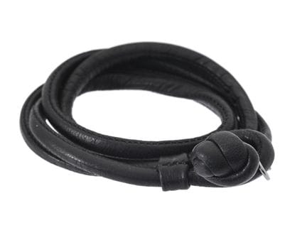 OLE LYNGGAARD, bracciale, Sweet drops, pelle nera,
