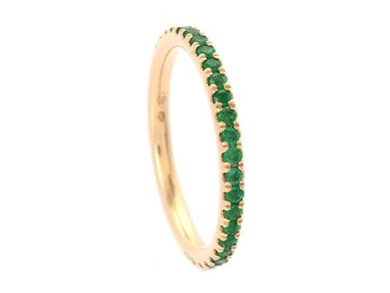 ANELLO "FULL ETERNITY", oro 18 carati, smeraldi 0,