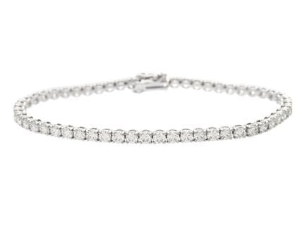 BRACCIALE TENNIS, oro bianco 18 carati, diamanti a