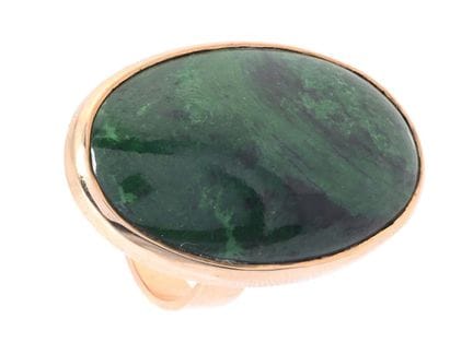 ANELLO, oro 18 carati, malachite 33 x 20 mm, Bo Al