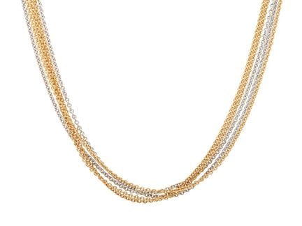 CATENA, 5 fili, oro 18 carati/oro bianco, lunghezz