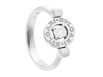 BVLGARI, bague, Flip Ring, or blanc 18 carats, dia