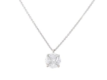 COLGANTE/CADENA, oro blanco de 18 quilates, 1 diam