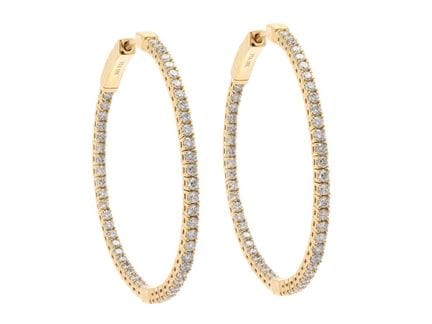 BOUCLES D'OREILLES HOOP, or 18K, 102 diamants tail