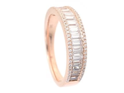 ANELLO, oro rosa 14 carati, diamanti a taglio bril