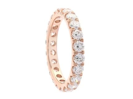 BAGUE PLEINE ÉTERNITÉ, or rose 18 carats, 22 diama
