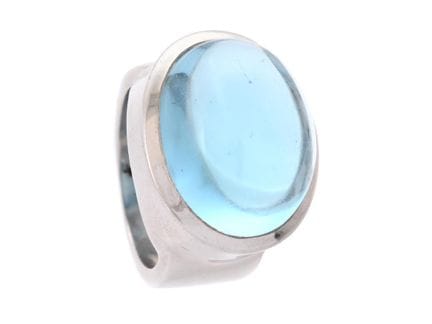 H.STERN, anello, oro bianco 18 carati, topazio blu