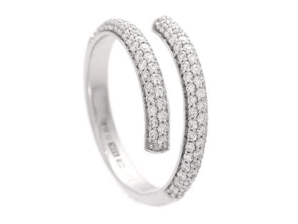 ENGELBERT, anello Spin Pavé, oro bianco 18 carati,