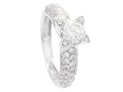 ANELLO, oro bianco 18 carati, diamante a taglio br