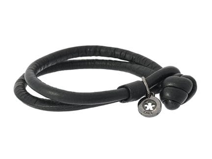 OLE LYNGGAARD, bracciale, Sweet drops, pelle nera,