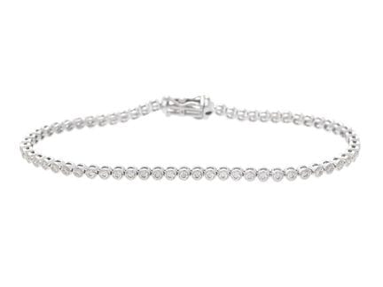 BRACELET TENNIS, or blanc 18 carats, 63 diamants t