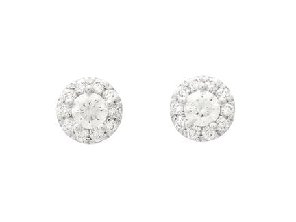 EARRINGS, 18K gold, 22 brilliant cut diamonds appr