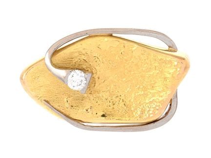 BROOCH, 18K gold/white gold, brilliant cut diamond