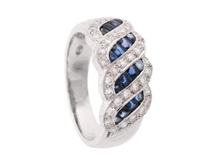 RING, 18K white gold, brilliant cut diamonds appro