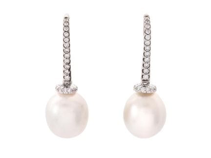 PEARL EARRINGS, 18K white gold, South sea pearls a