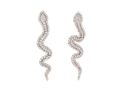 EARRINGS, 18K white gold, brilliant cut diamonds 6