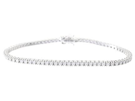 TENNIS BRACELET, 18K white gold, brilliant cut dia