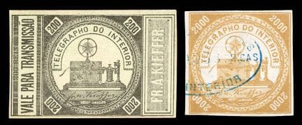 Brazil, Telegraph, 1870, 200r black, mint, ungumme