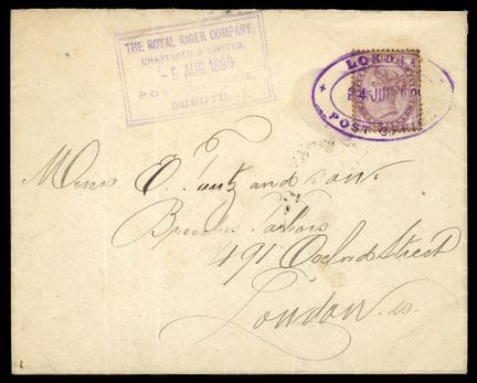 Níger, Gran Bretaña, 1881, 1 p. violeta OB C. LOKO
