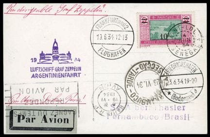 Mauritania, Zeppelin, June 23–26, 1934, Friedrichs