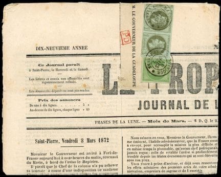 Martinique, General Colonies, 1871–1872, 1c olive-