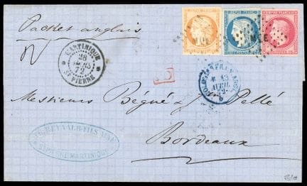 Martinique, General Colonies, 1871–1872, 80c pink 