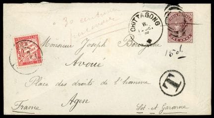 India británica, 1882-1888, 1a violeta-marrón, sin