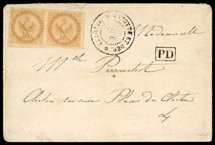 Mayotte, General Colonies, 1859–1865, pair of 10c 