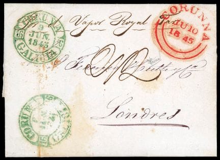 España, matasellos de la agencia postal inglesa CO