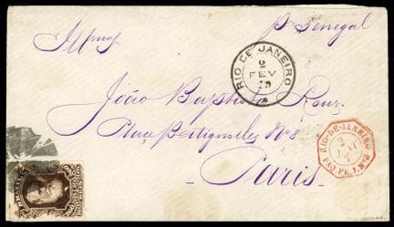 Brazil, 1878–1879, 260r brown OB, blank, C. RIO DE