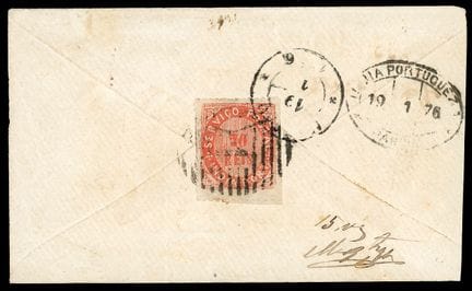 Portugiesisch-Indien, 1876, 20r rot OB C. PANCIM a