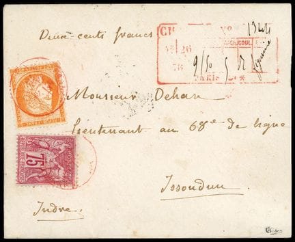 Francia, 1870-1871, 40 céntimos naranja y 1876-187