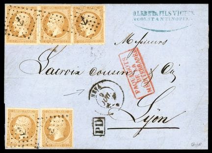 Francia, 1853-1860, 10 céntimos en color bistre (5