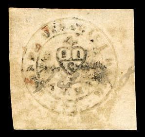 India británica, 1852, 1/2a en blanco, muy ligera,