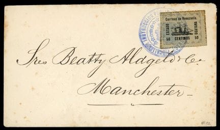 Venezuela, Guyana-Staaten, 1903, 50c schwarz auf b