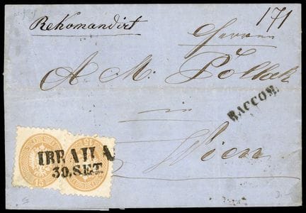 Österreich-Levant, Lombardo-Venetien, 1864, 15s br