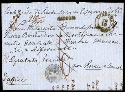 Croatia, Registered ecclesiastical letter from Sir