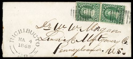 Nuevo Brunswick, 1860-1863, 5 céntimos verde (2 ej