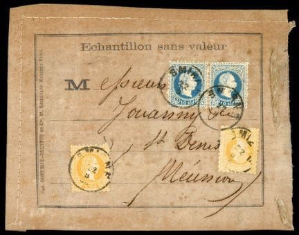 Österreichische Erstausgabe, 1867, 2s gelb (2 Stüc