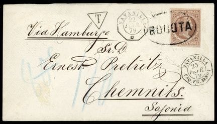 Colombia, 1876–1880, 10c brown OB C. BOGOTA on an 