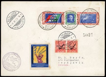 Italien, Luftpost, 1933, Dreiteiler: 5l25 grün und