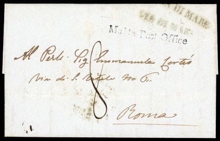 Malta, Stempel „Malta Post Office“ (Kapitälchen) u
