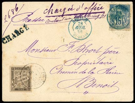 Reunion, General Colonies, 1881, 15c blue OB REUNI