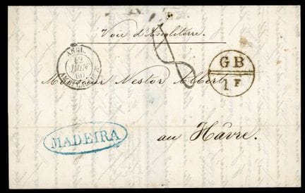 Madeira, Stempel „MADEIRA“ in einem blauen Oval, G