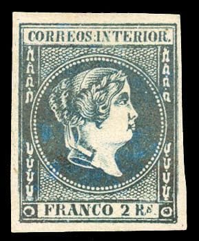Filipinas, 1863, 2r azul, nuevo, con resto de goma