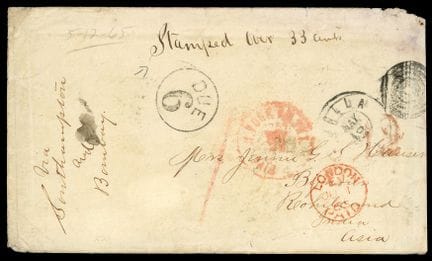 Estados Unidos, 1861, 3 céntimos rosa (bloque de 1
