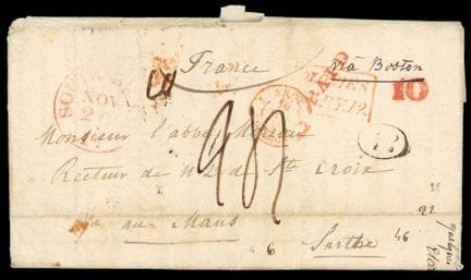 Estados Unidos, Carta en francés de Notre-Dame du 