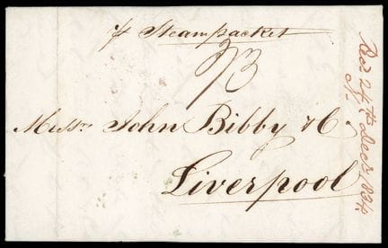 Malta, Brief aus Zante mit dem runden Stempel „ISO
